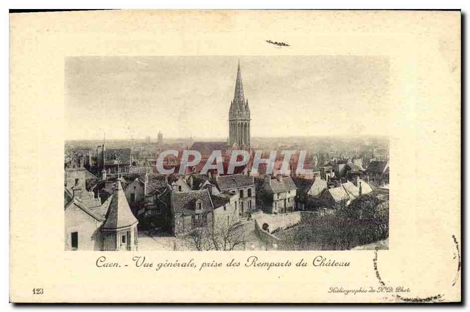 CPA Caen Vue Generale Prise des Remparts du Chateau