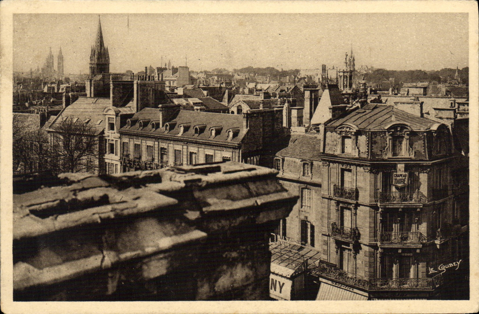 CPA Caen Vue Panoramique A Gauche Abbaye aux Hommes