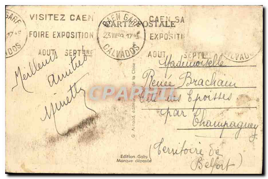 CPA Caen Vue Generale Prise de Saint Pierre — Reverso
