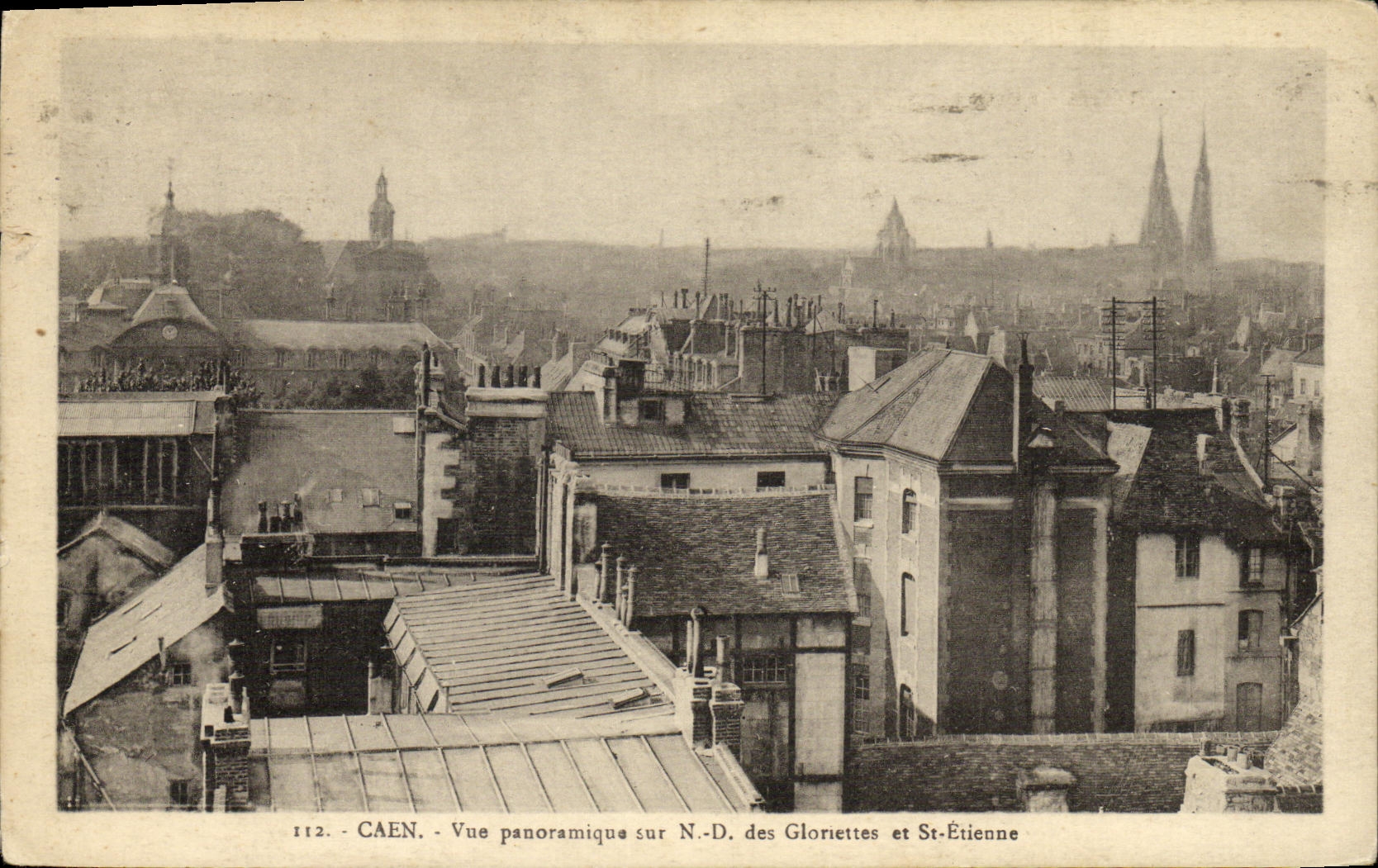 CPA Caen Vue Panoramique des Gloriettes et St Etienne