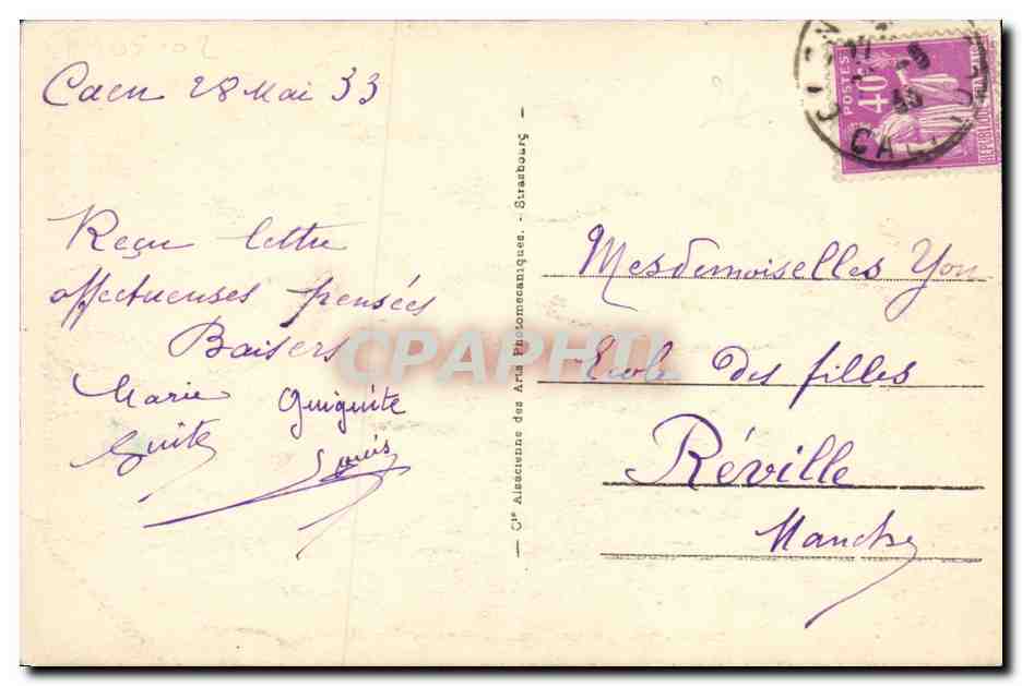 CPA Caen Vue Generale prise du haut de l eglise de la Trinite — Verso