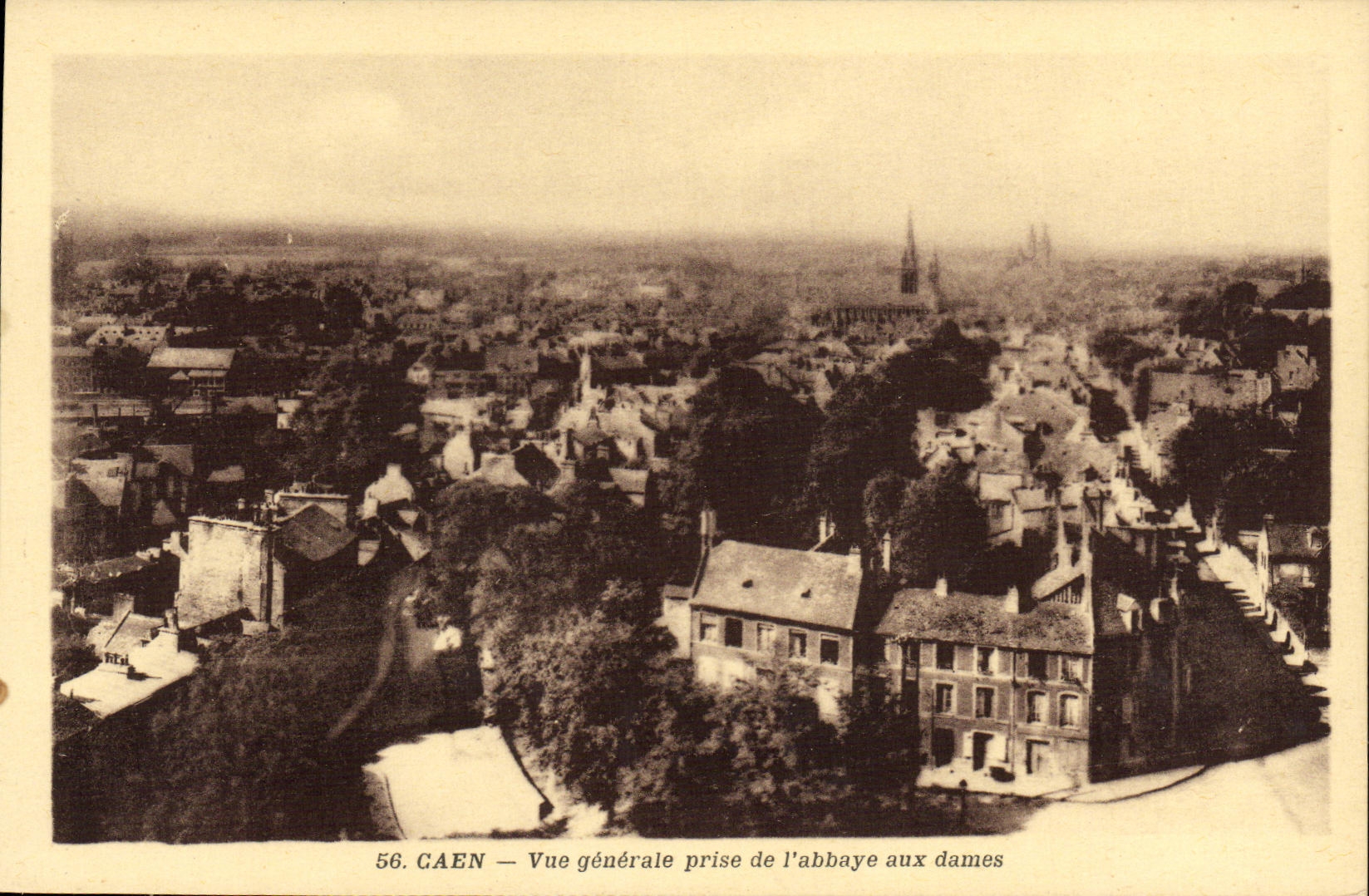 CPA Caen Vue Generale prise de l abbaye aux dames