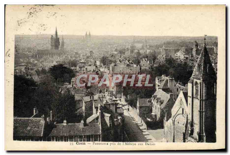 CPA Caen Panorama pris de l abbaye aux dames 