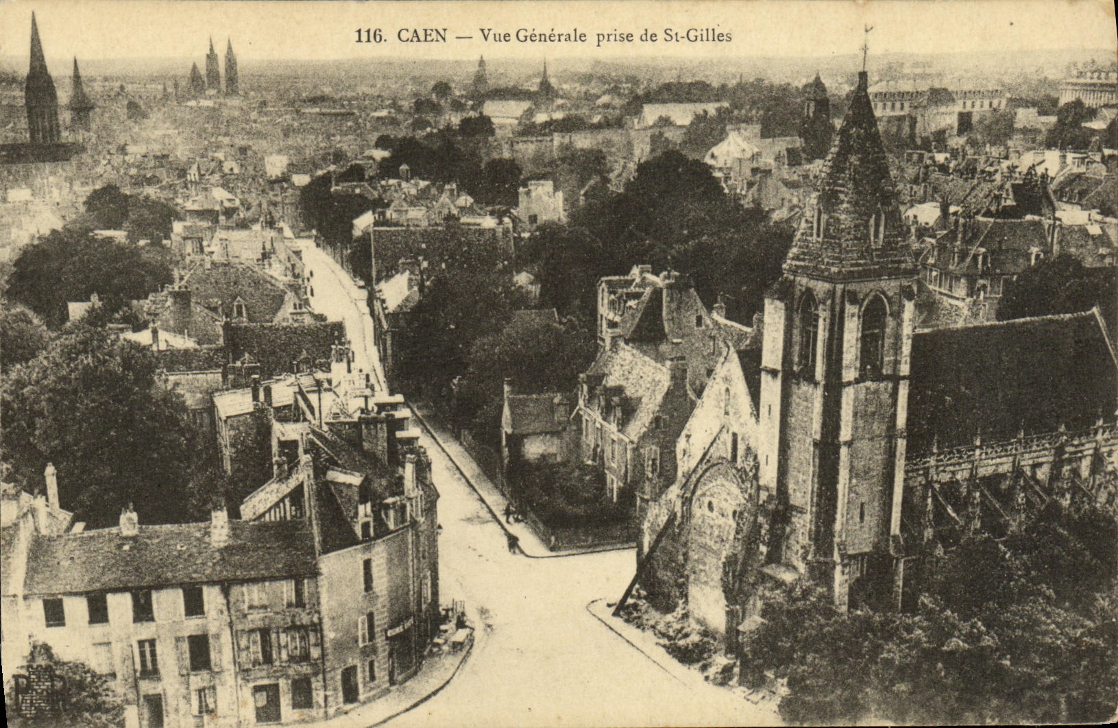 CPA Caen Vue Generale prise de St Gilles