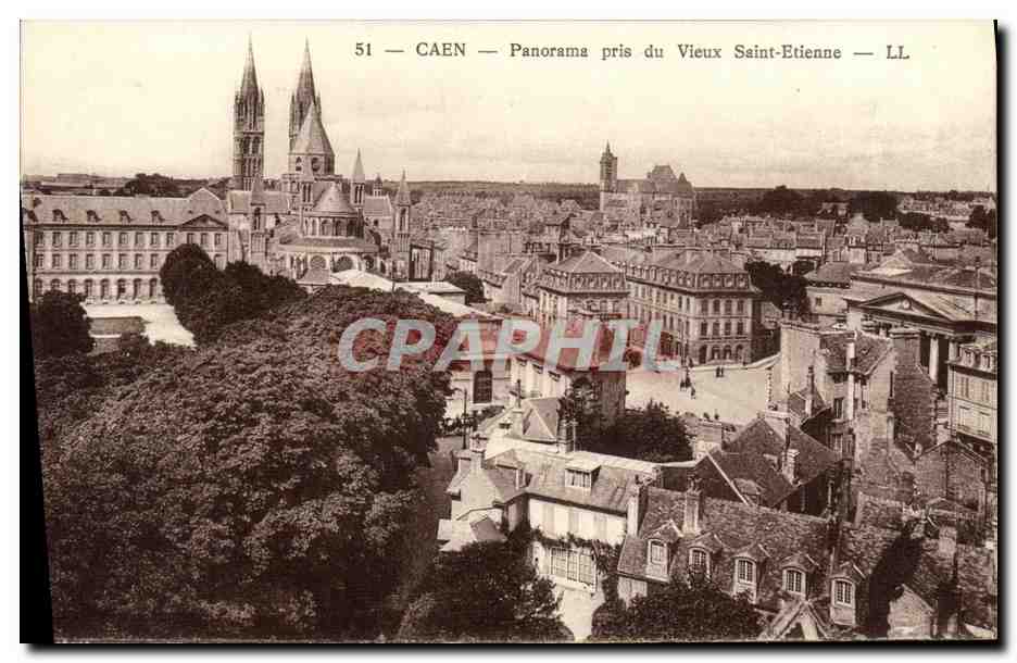 CPA Caen Panorama Pris du Vieux Saint Etienne