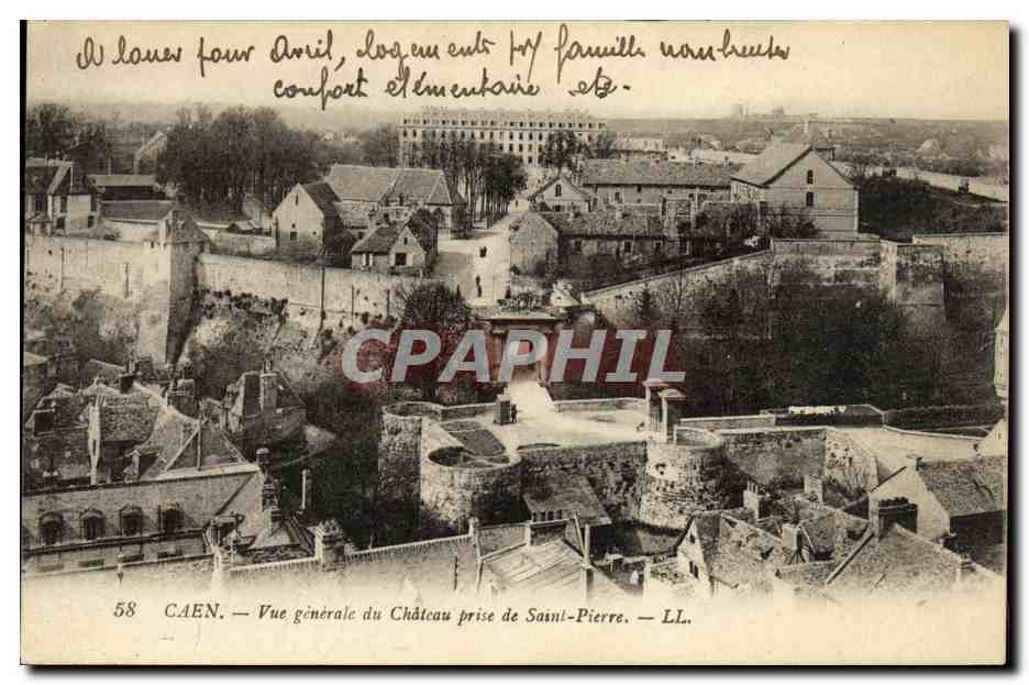 CPA Caen Vue Generale du Chateau Prise de Saint Pierre