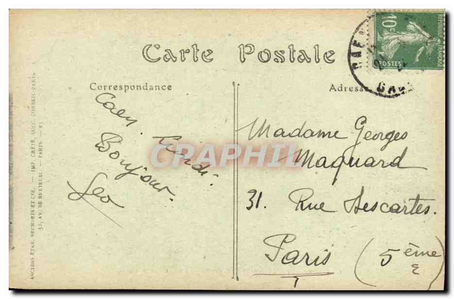 CPA Caen Vue Generale Prise des Saint Pierre — Rückseite