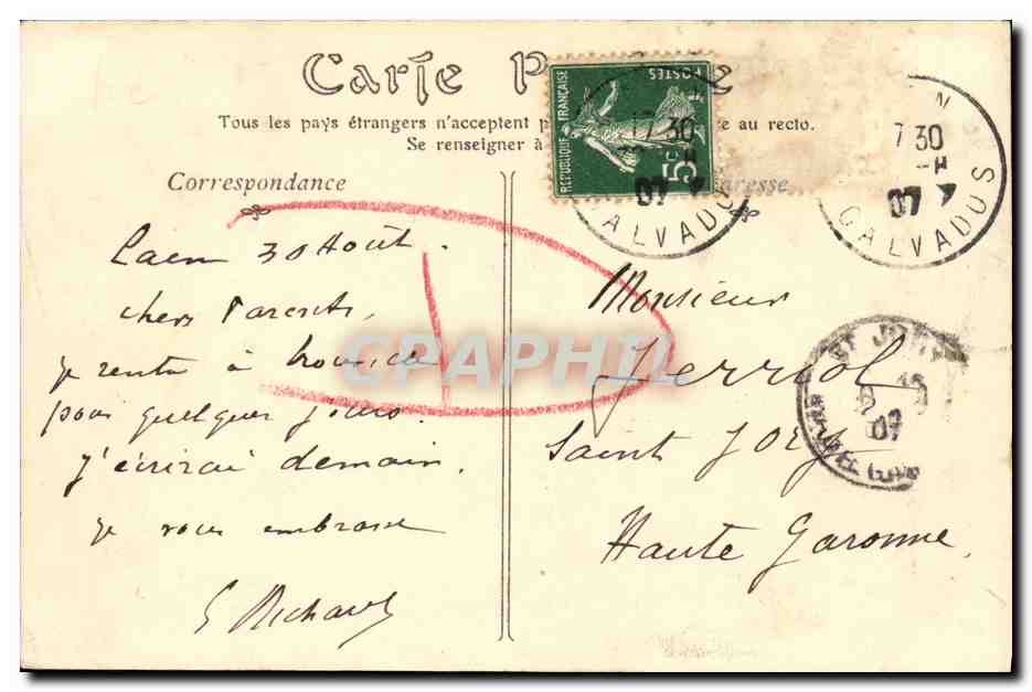 CPA Caen Vue Generale Prise de l Abbaye aux Dames — Rückseite