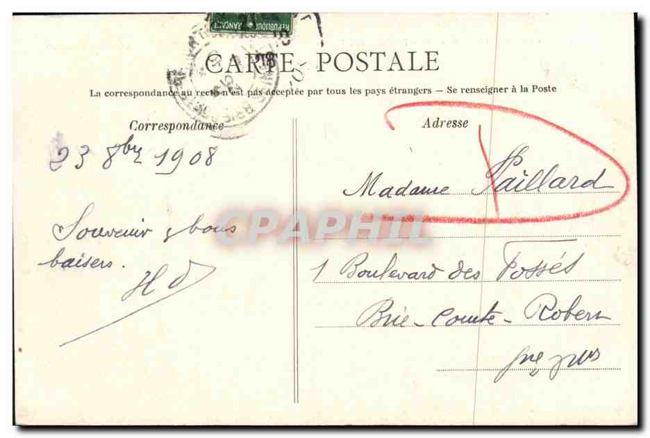 CPA Caen Vue Generale vers l Abbaye aux Dames — Verso