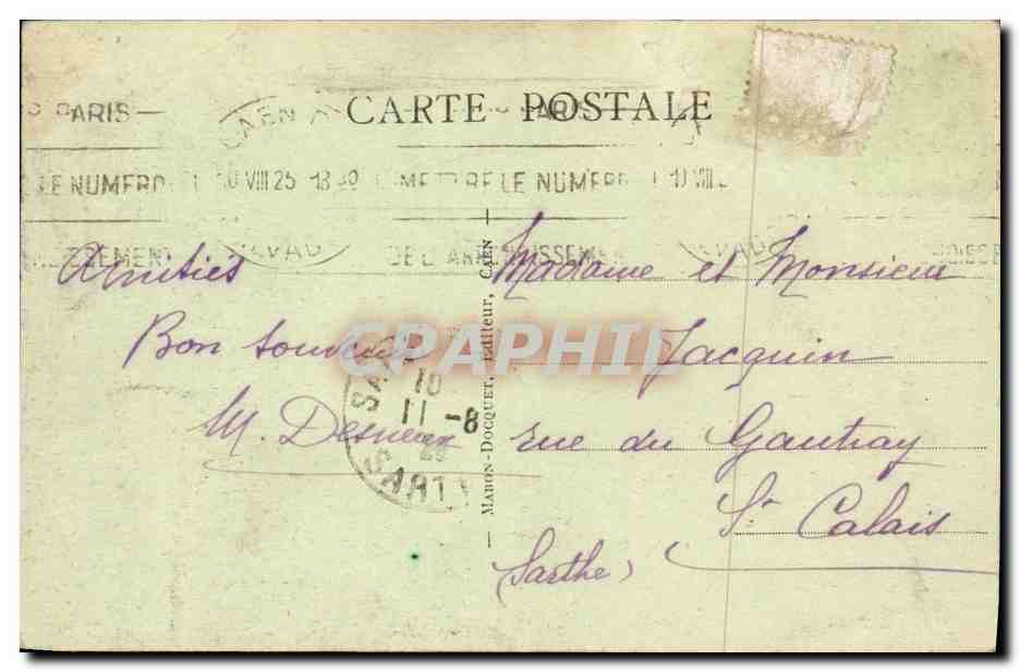 CPA Caen Vue Generale Lycee Malherbe Abbaye aux Hommes — Rückseite