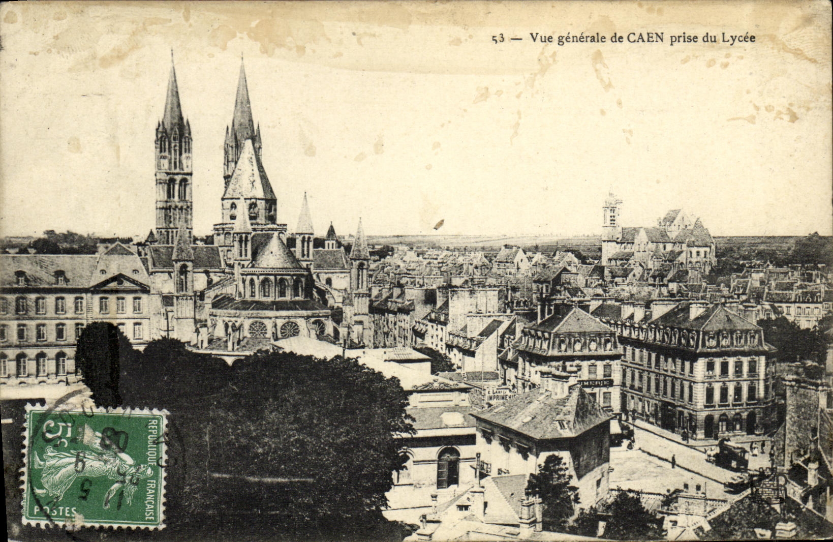 CPA Caen Vue Generale Prise du Lycee