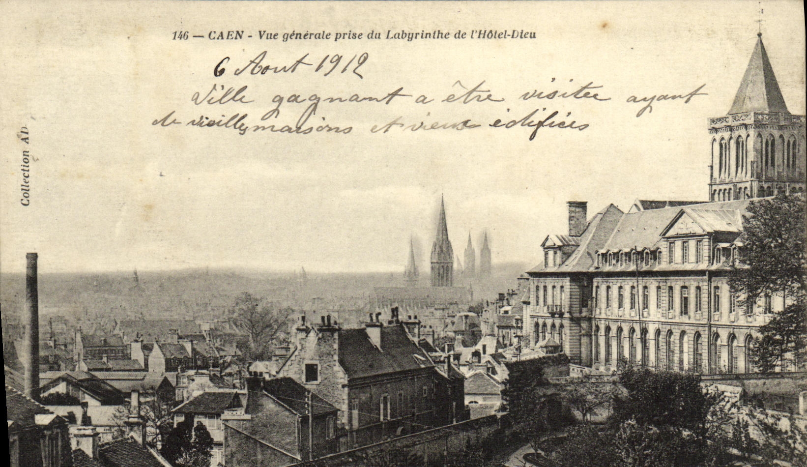 CPA Caen Vue Generale prise du Labyrinthe de l Hotel Dieu