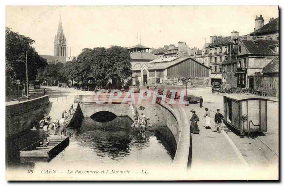 CPA Caen La Poissonnerie et l Abreuvoir