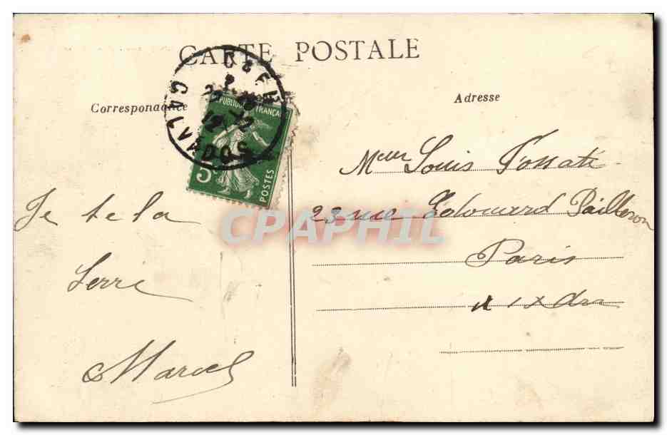 CPA Caen Boulevard St Pierre L Abreuvoir et la Poissonnerie — Verso