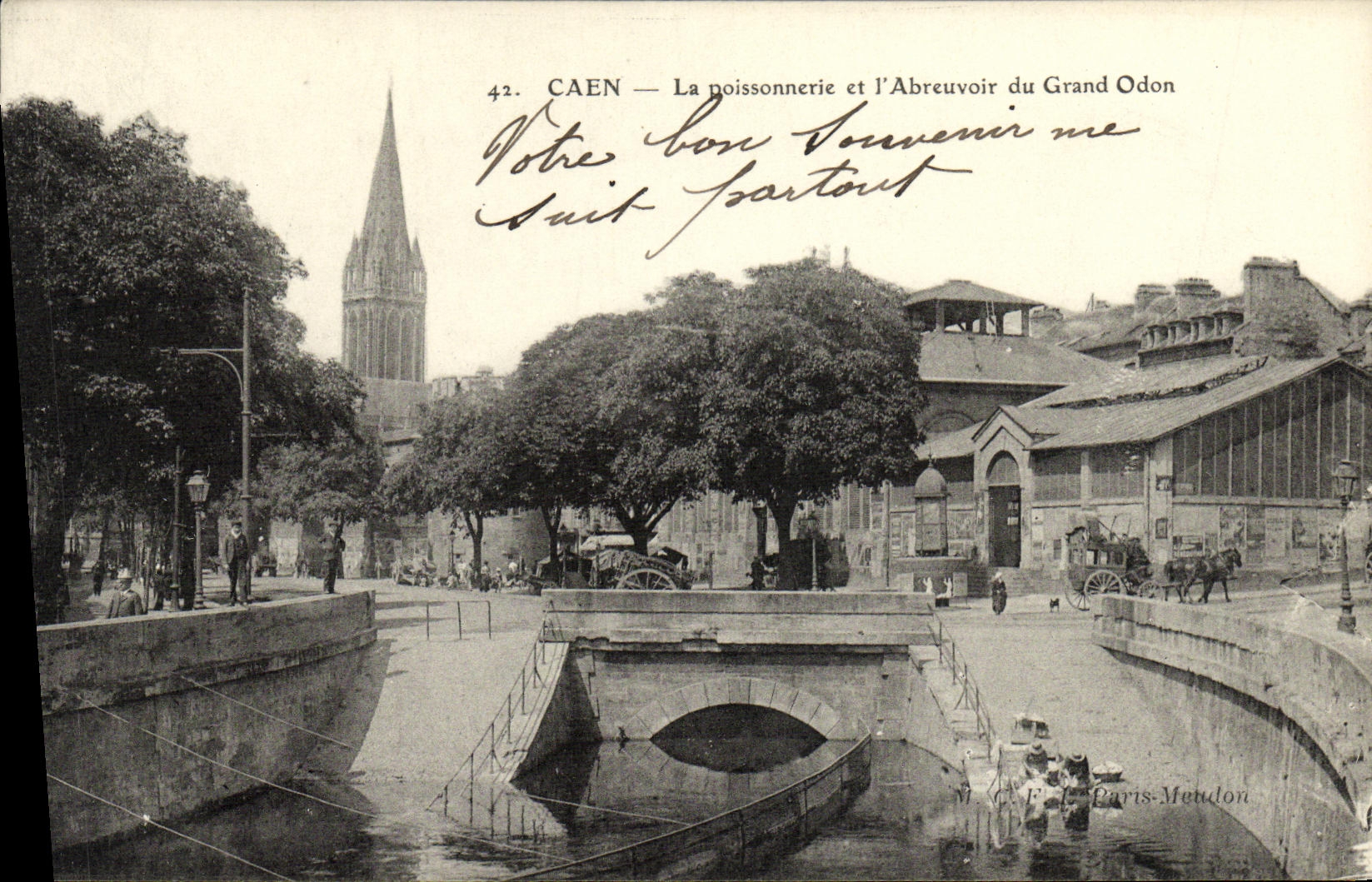 CPA Caen La Poissonnerie et l Abreuvoir du Grand Odon Lavandieres