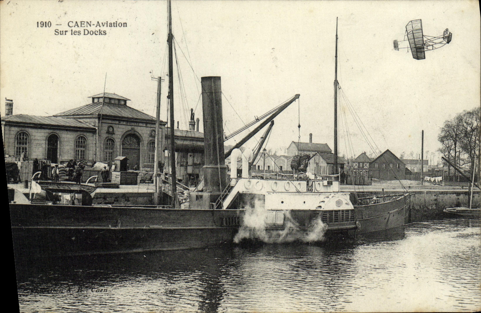 CAEN-Aviation — Sur les Docks — Éditeur S. B. Caen