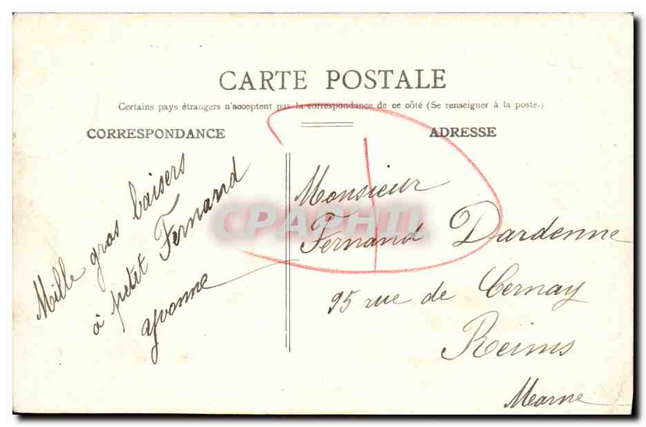 CPA Caen Le Depart du Bateau du Havre — Rückseite