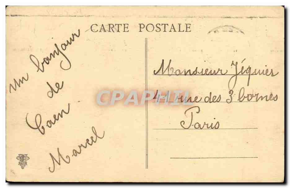 CPA Caen Le Depart du Bateau du Havre — Verso