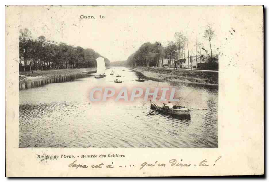 CPA Caen Riviere de l Orne Rentree des Sabliers