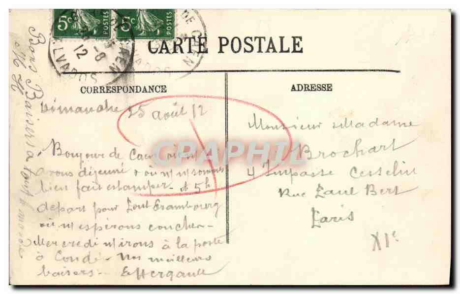 CPA Caen Les Paquebots Dora et Johanna dans le Nouveau Bassin West Hartlepool — Rückseite