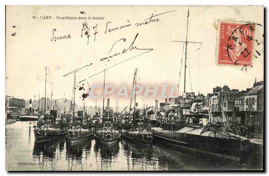 CAEN - Torpilleurs dans le bassin — Collection AD