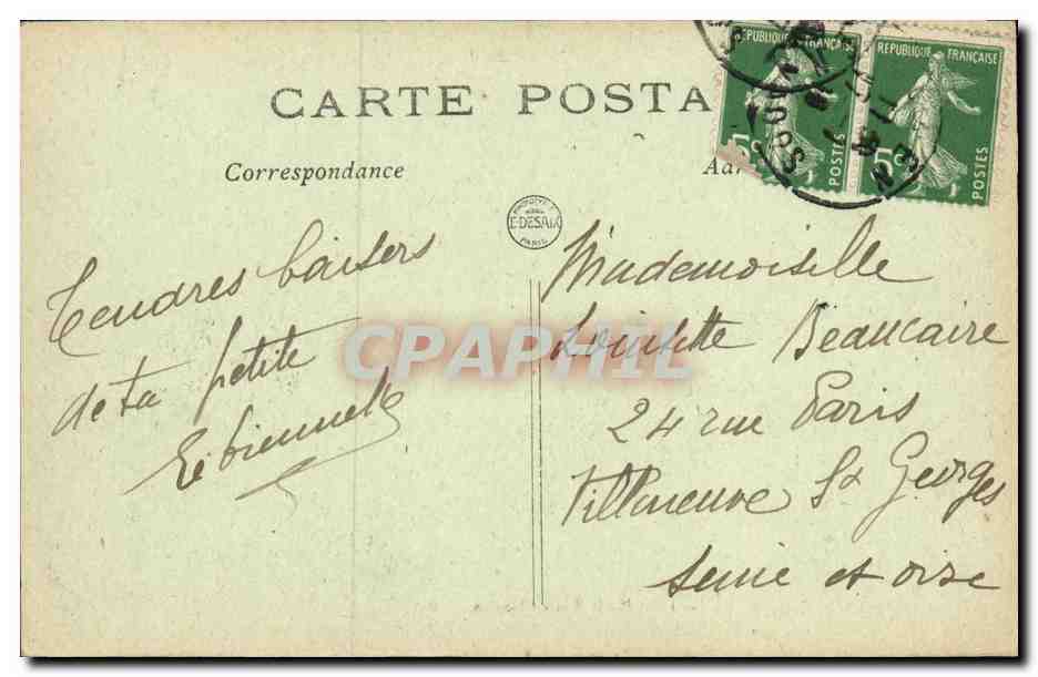 CPA Caen Le Paquebot du Havre Quittant le Port par le Canal Bateau — Rückseite