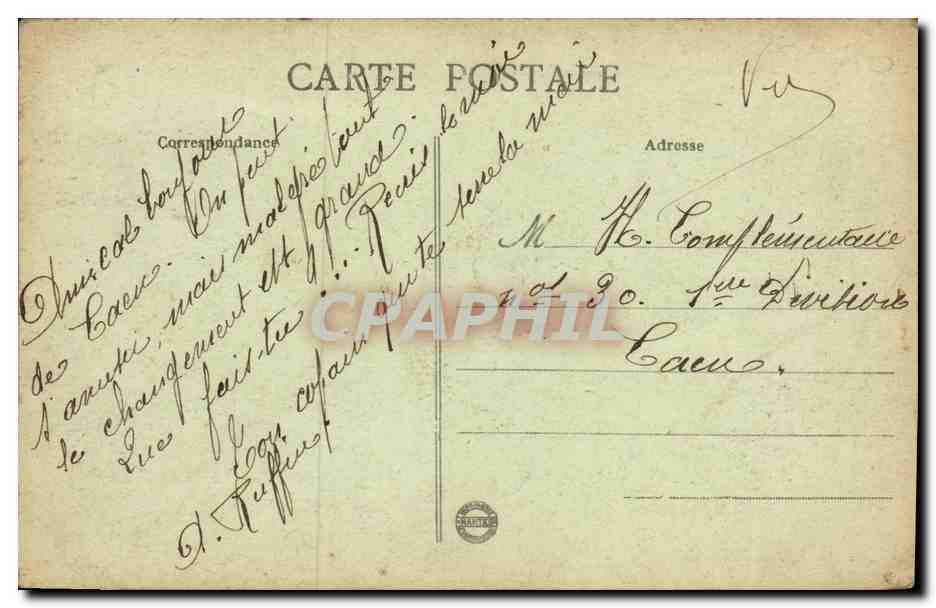 CPA Caen Torpilleurs dans le Bassin Bateaux — Rückseite