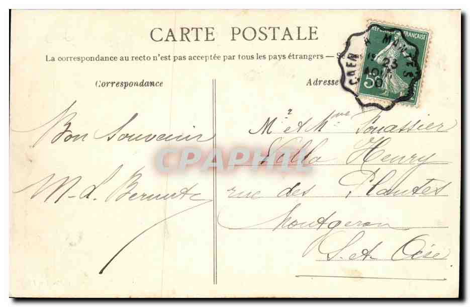 Caen - Torpilleurs et Contre-Torpilleurs dans le Bassin — Collection LL — Verso