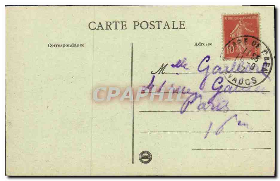 CAEN - Torpilleurs et Contre-Torpilleurs dans le Bassin — Éditeur J. A. n°27 — Verso