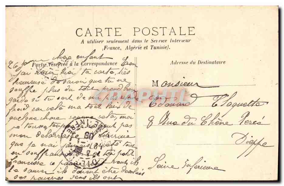CPA Caen Le Boulevard Bertrand — Rückseite