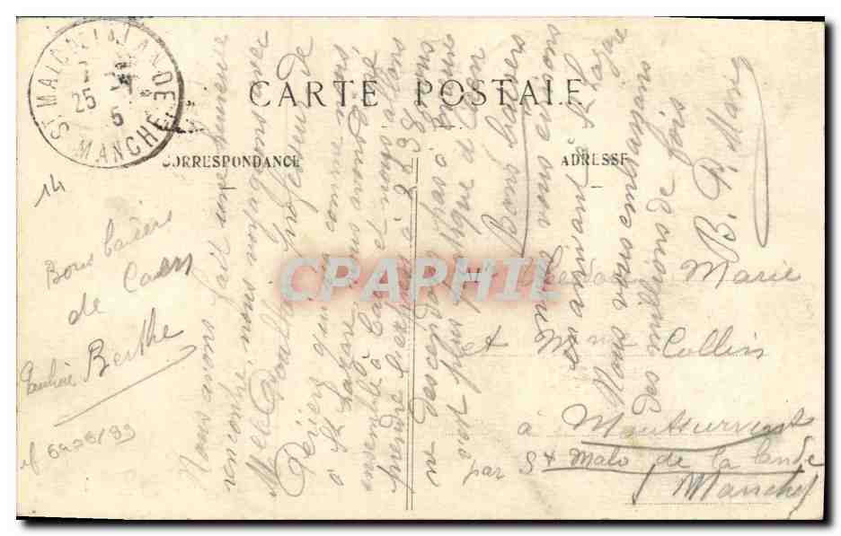 Boulevard St-Pierre — Gare de Caen — éditeur L. Paris-Meurdon — Rückseite
