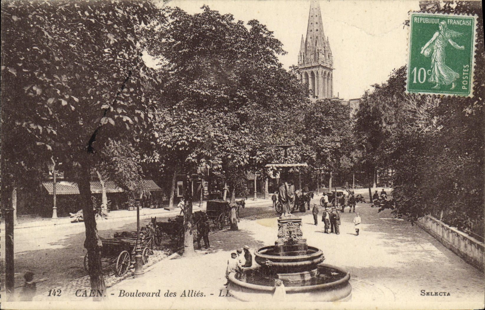 CPA Caen Le Boulevard des Allies
