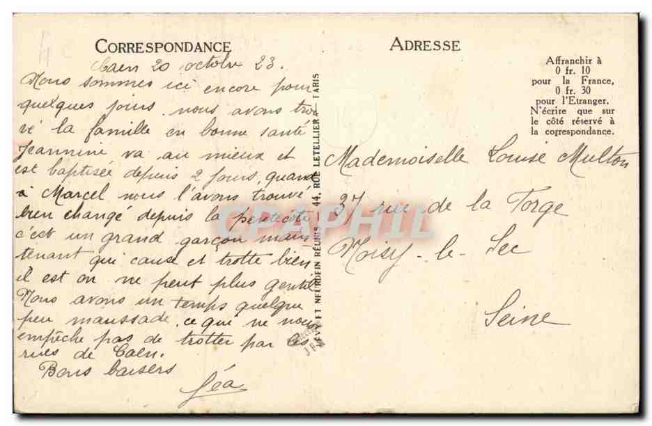 CPA Caen Le Boulevard des Allies — Verso