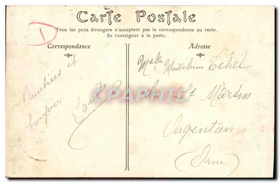 CPA Caen Le Boulevard St Pierre et la Fontaine des Trois Graces — Verso