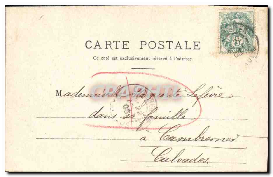 CPA Caen Le Boulevard Bertand — Verso