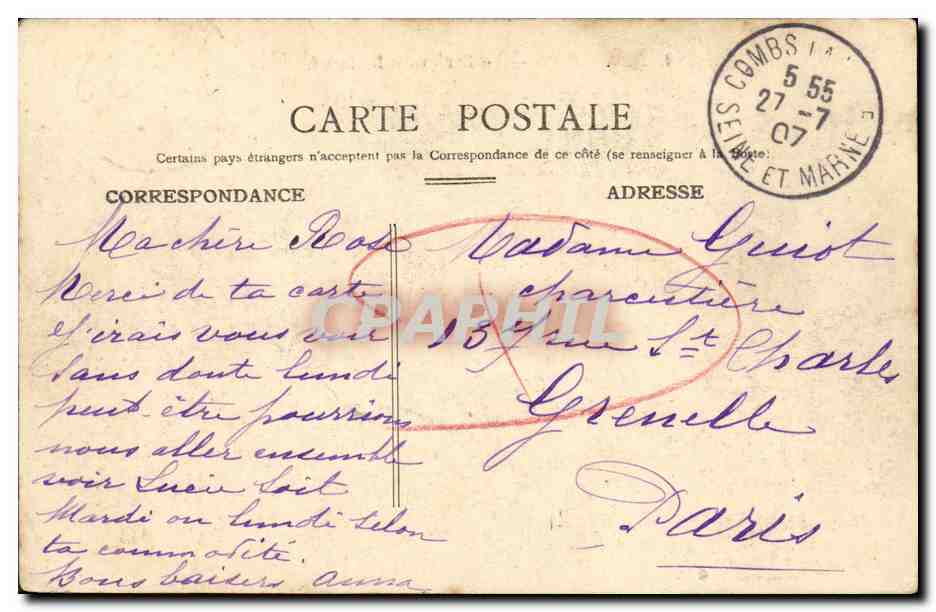 CPA Caen Le Boulevard Bertrand — Rückseite