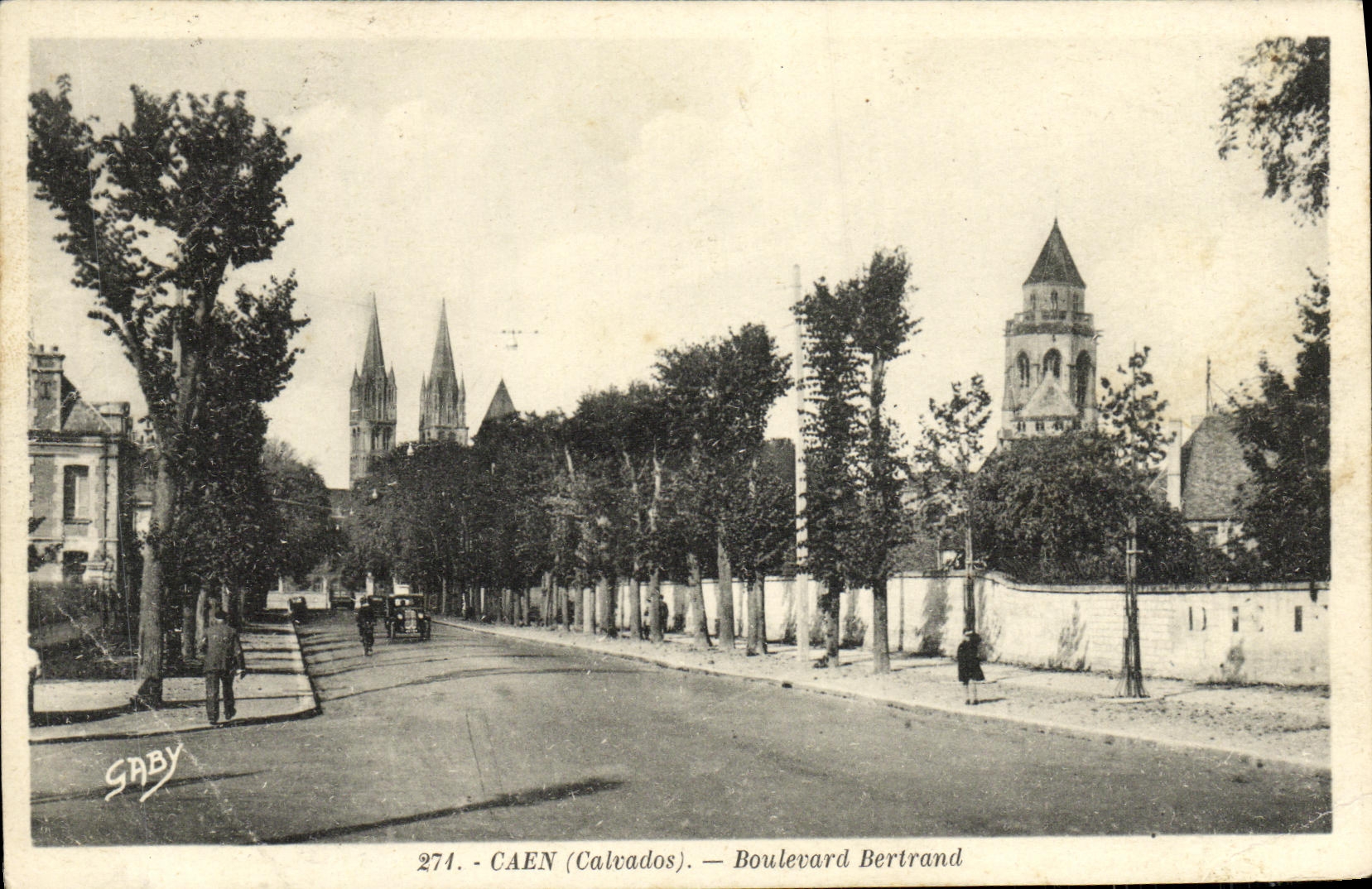 Antike Ansichtskarte Caen Le Boulevard Bertrand