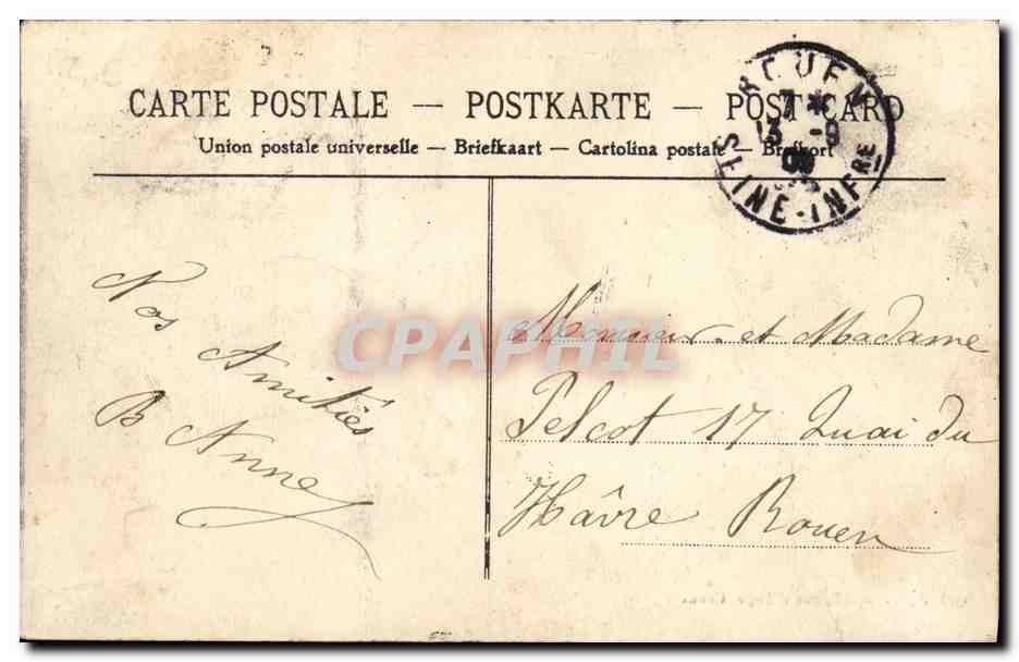 CPA Caen Avenue de la Gare — Verso