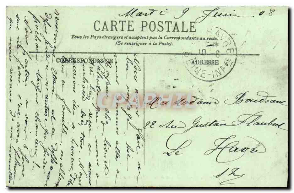 CPA Caen L Avenue de Courseulles et la Gare Saint Martin — Rückseite