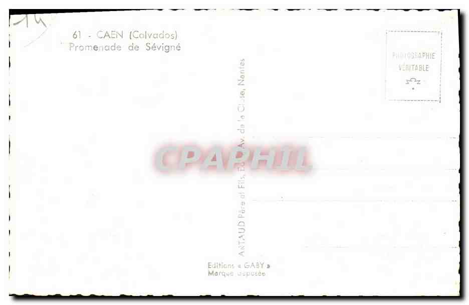 CPM Caen Promenade de Sevigne — Verso