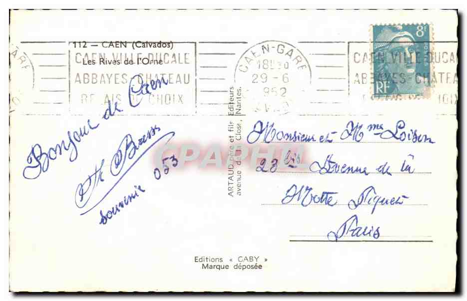Les Rives de l'Orne — Abbayes de Caen — Éditions Gaby — Achterkant