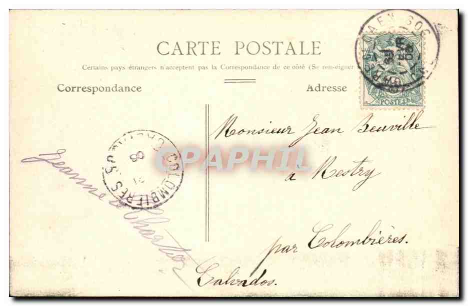 CPA Caen L Orne et le Grand Cours — Verso