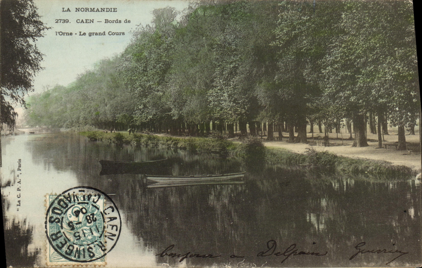 CPA Caen Les bords de l Odon Le grand cours