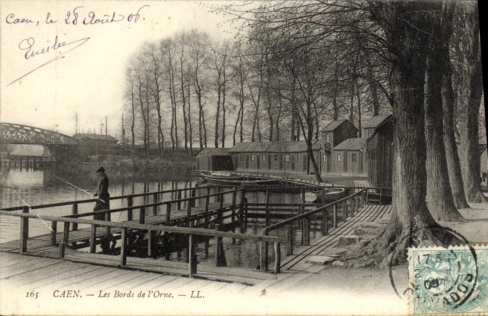 CPA Caen Bords de L Orne Pecheur