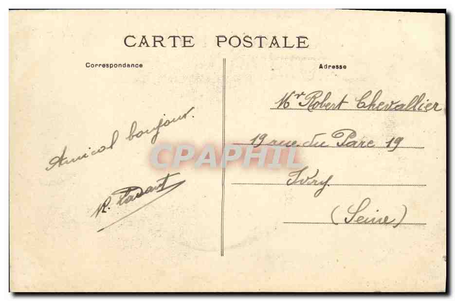 CPA Caen Le Cours Cafarelli — Verso