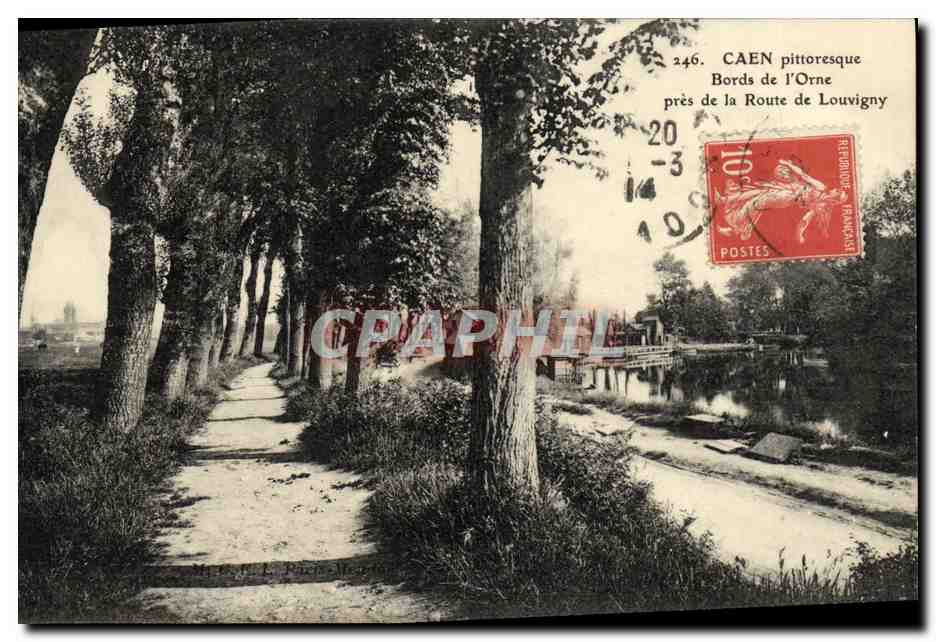CPA Caen pittoresque Bords de l Orne Pres de la Route de Louvigny