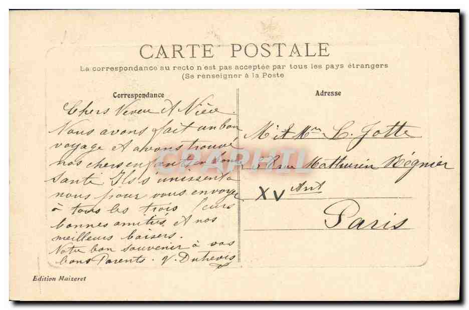 CPA Caen L Orne et le grand cours — Verso