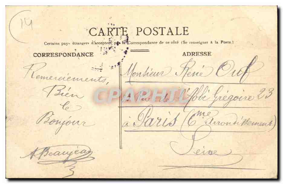 CPA Caen L Orne et le grand cours — Verso