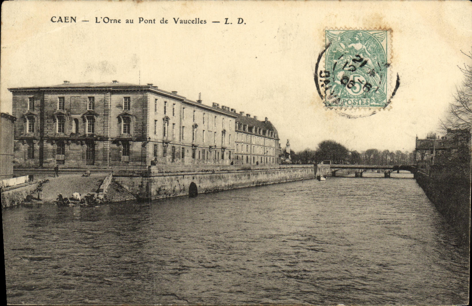 CPA Caen L Orne au Pont de Vaucelles