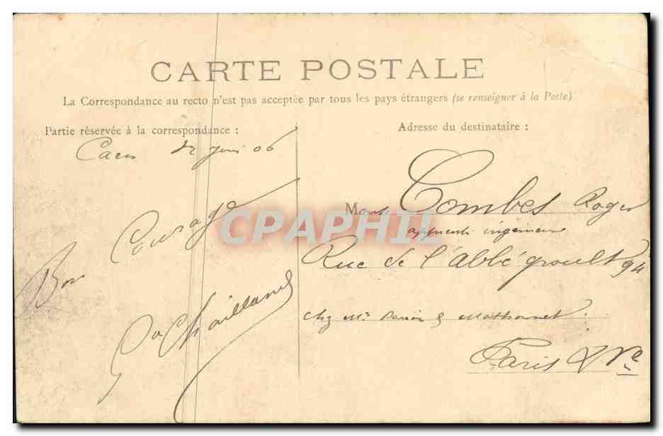 CPA Caen L Orne au Pont de Vaucelles — Rückseite